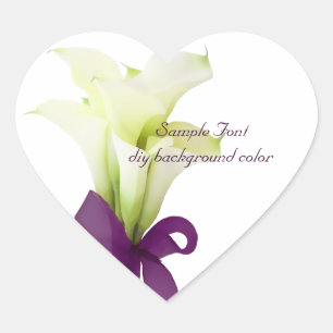 Pegatina En Forma De Corazón Color de fondo PixDezine blanco calla lily/DIY
