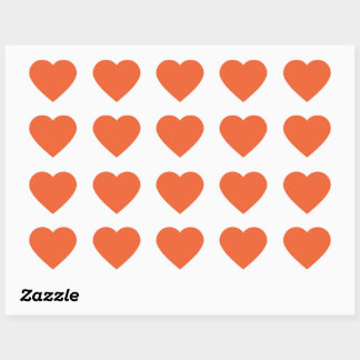 Pegatina En Forma De Corazón Color sólido liso naranja exótico rojo