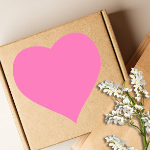 Pegatina En Forma De Corazón Color sólido neón rosado caliente Clásica