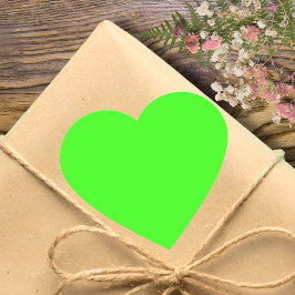 Pegatina En Forma De Corazón Color sólido verde neón | Clásica