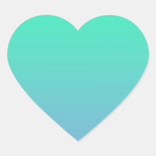Pegatina En Forma De Corazón Color Verde Azul