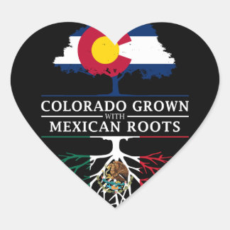 Pegatina En Forma De Corazón Colorado crece con raíces mexicanas diseño de Méxi
