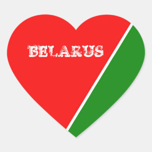 Pegatina En Forma De Corazón Colores de bandera nacional de Bielorrusia