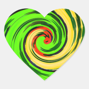 Pegatina En Forma De Corazón Colores de Ola de Verano que Amo