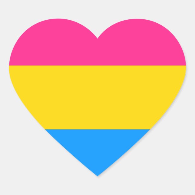 Pegatina En Forma De Corazón Colores del Orgullo Pansexual (Anverso)