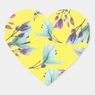 Pegatina En Forma De Corazón Colores Pastel Flores Bougainvillea