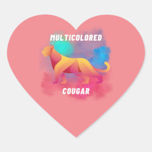 Pegatina En Forma De Corazón colorful animals Camiseta