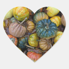 Pegatina En Forma De Corazón Colorful Pumpkin Stickers