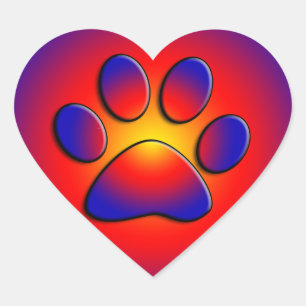 Pegatina En Forma De Corazón COLORIDO corazón de PAW