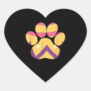 Pegatina En Forma De Corazón Colorido Huevo Pascua Pascua Divertido Perro Gato