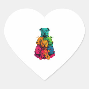 Pegatina En Forma De Corazón Colorido Orgullo LGBT Staffordshire Bull Terrier D