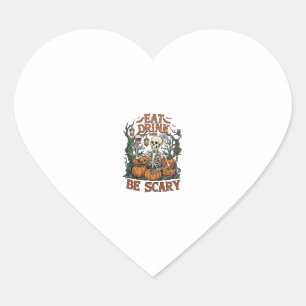 Pegatina En Forma De Corazón Come Bebé Esqueleto Espeluznante Calabazas de Hall