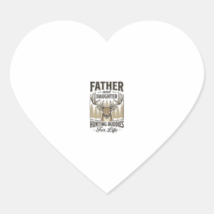 Pegatina En Forma De Corazón Compañeros de caza padre e hija Diseño de camiseta