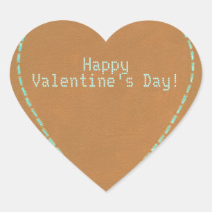 Pegatina En Forma De Corazón Computadora Nerd Geek Feliz Día de San Valentín Co
