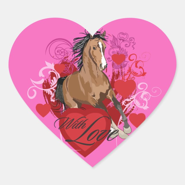 Pegatina En Forma De Corazón Con Pegatina de amor (Anverso)