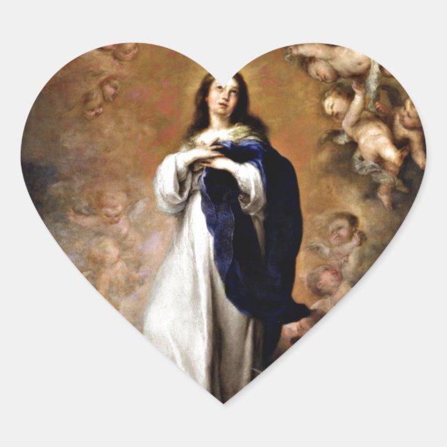 Pegatina En Forma De Corazón Concepción inmaculada (Anverso)