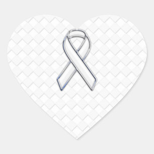 Pegatina En Forma De Corazón Conciencia de la cinta blanca cromada sobre la imp