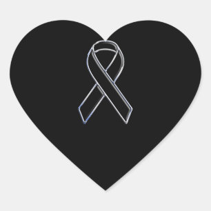 Pegatina En Forma De Corazón Conciencia de la cinta negra de estilo cromado en
