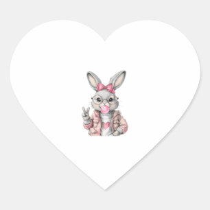 Pegatina En Forma De Corazón Conejo Conejo Brillante De Burbuja Gum Día De Pasc
