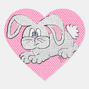 Pegatina En Forma De Corazón Conejo conejo conejo
