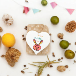 Pegatina En Forma De Corazón Conejo Personalizado Conejo de Pascua