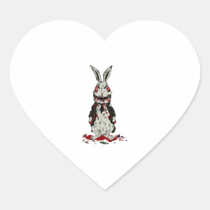 Pegatina En Forma De Corazón Conejo Zombie de Pascua Halloween Bunny