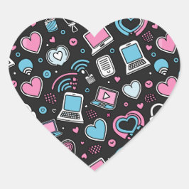 Pegatina En Forma De Corazón Conexión de amor técnico