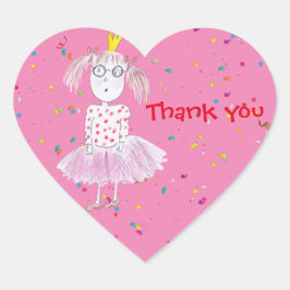 Pegatina En Forma De Corazón Confetti Party Pink Sticker