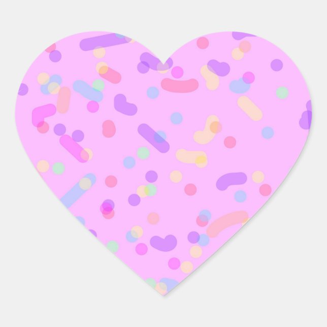 Pegatina En Forma De Corazón Confetti Stickers (Anverso)