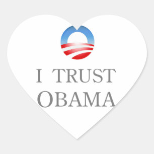 Pegatina En Forma De Corazón Confío en al pegatina de Obama