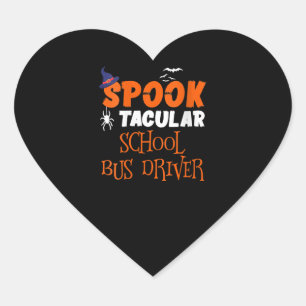 Pegatina En Forma De Corazón Conmovedora conductora de autobús escolar Spooktac