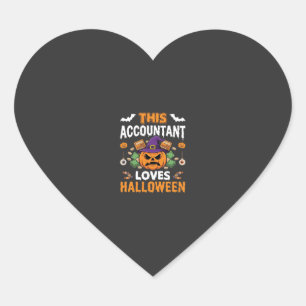 Pegatina En Forma De Corazón Contador Ama La Calabaza De Halloween Del Contable