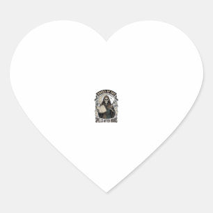 Pegatina En Forma De Corazón Contador de Halloween Bruja Diseño de Segador Vint