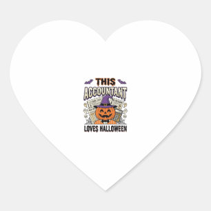 Pegatina En Forma De Corazón Contador de Halloween Divertido Temporada de Impue