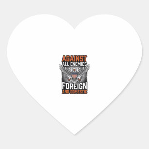 Pegatina En Forma De Corazón Contra Todos los Enemigos Diseño de Camiseta Águil