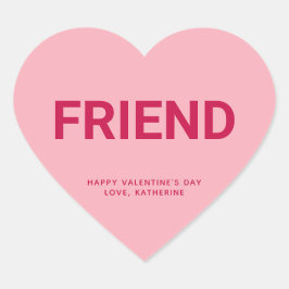 Pegatina En Forma De Corazón Conversación de amigo El día de San Valentín lindo