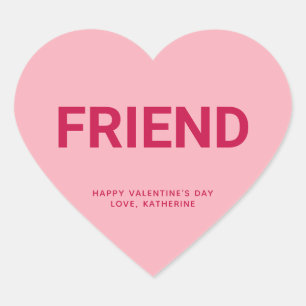 Pegatina En Forma De Corazón Conversación de amigo El día de San Valentín lindo