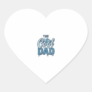 Pegatina En Forma De Corazón Cool Dad Mountain Diseño Gráfico Vintage_1