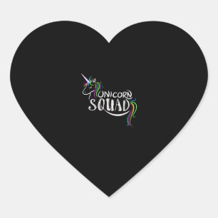 Pegatina En Forma De Corazón Cool Unicorn Squad _ Equipo ecuestre mágico divert