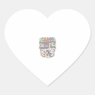 Pegatina En Forma De Corazón Coordinador de Caos de Unicornio con un Alma de Un