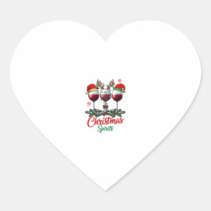 Pegatina En Forma De Corazón Copas de vino Espiritus de Navidad Reno Cuerna Pi