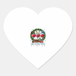 Pegatina En Forma De Corazón Copas de vino rojas de Navidad Corona de acebo Hom