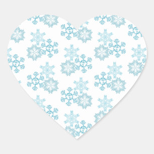 Pegatina En Forma De Corazón Copos de nieve