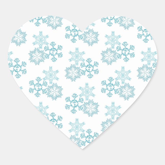 Pegatina En Forma De Corazón Copos de nieve (Anverso)