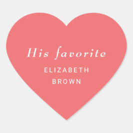 Pegatina En Forma De Corazón Coral elegante y sencillo al atardecer con Boda mo