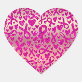 Pegatina En Forma De Corazón Corazón apoyo contra el Cáncer de Mama Camiseta