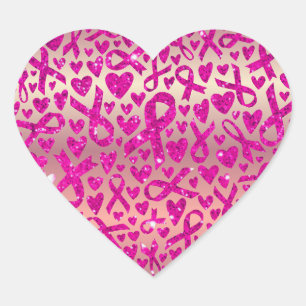 Pegatina En Forma De Corazón Corazón apoyo contra el Cáncer de Mama Camiseta