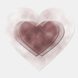 Pegatina En Forma De Corazón Corazón de amor doble pálido