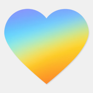 Pegatina En Forma De Corazón corazón de arcoíris