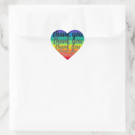 Pegatina En Forma De Corazón Corazón de arcoíris GRACIAS Sticker